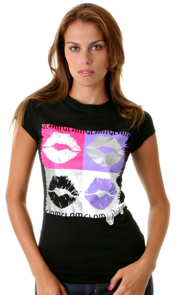 Pastry Four Kisses Tee in Silver-Black Clothing