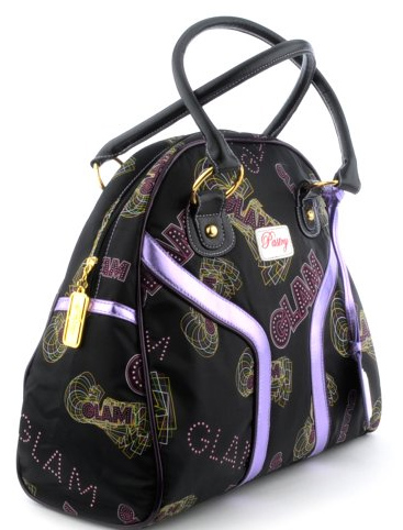 Pastry Glam Bowler in Black-Purple Handbag