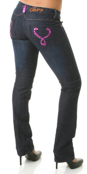 Pastry Slim Stretch Jean with Pink Sequins Clothing