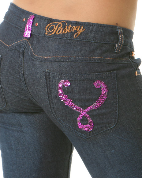Pastry Slim Stretch Jean with Pink Sequins
