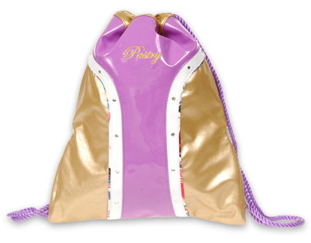 Pastry The Glam Patent Cinch Sack in Gold/Lavender Handbag