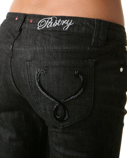 Pastry Glam Stretch Jeans with Black sequins