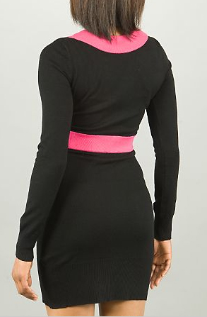 Pastry disco sweater dress in black