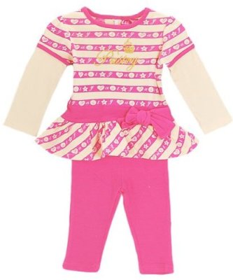Pastry Slider Tunic & Leggings 2-Piece Outfit in Cream Pink